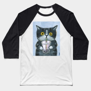 Boba Cat Baseball T-Shirt